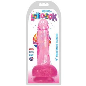 Lollicock 7 Inch Slim Stick With Balls - Cherry Ice