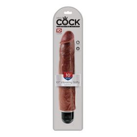 King Cock  10 Vibrating Stiffy - Brown