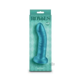Royals Charlie 6 In. Metallic Curved Dildo Teal