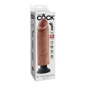 King Cock 10 Vibrating Cock - Tan