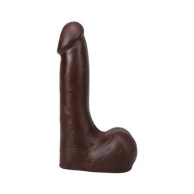 The Realistic Cock 7 In. Ultraskyn Vac-u-lock Dildo With Balls Chocolate