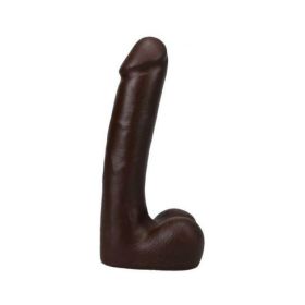 The Realistic Cock 9 In. Ultraskyn Vac-u-lock Dildo With Balls Chocolate