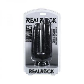 Realrock Double Trouble 7 In. / 8 In. Dildo Black