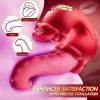4 in 1 Tongue Thrusting Vibrators Dildo Rose Sex Toys with 10 Licking Clitoral & 10 Vibration Mode