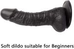 Realistic Dildo Lifelike Hands-Free Play Strong Suction Cup Waterproof 8 inch Black