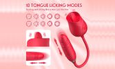 New Rose Flower 3 Generations 2 In 1 Tongue Licking G-spot telescopic Vibrator